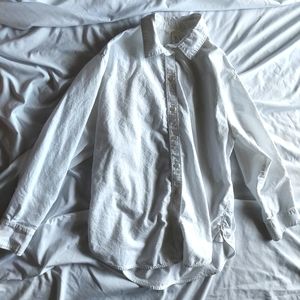 H&M oversized cotton white button down long sleeve size medium women